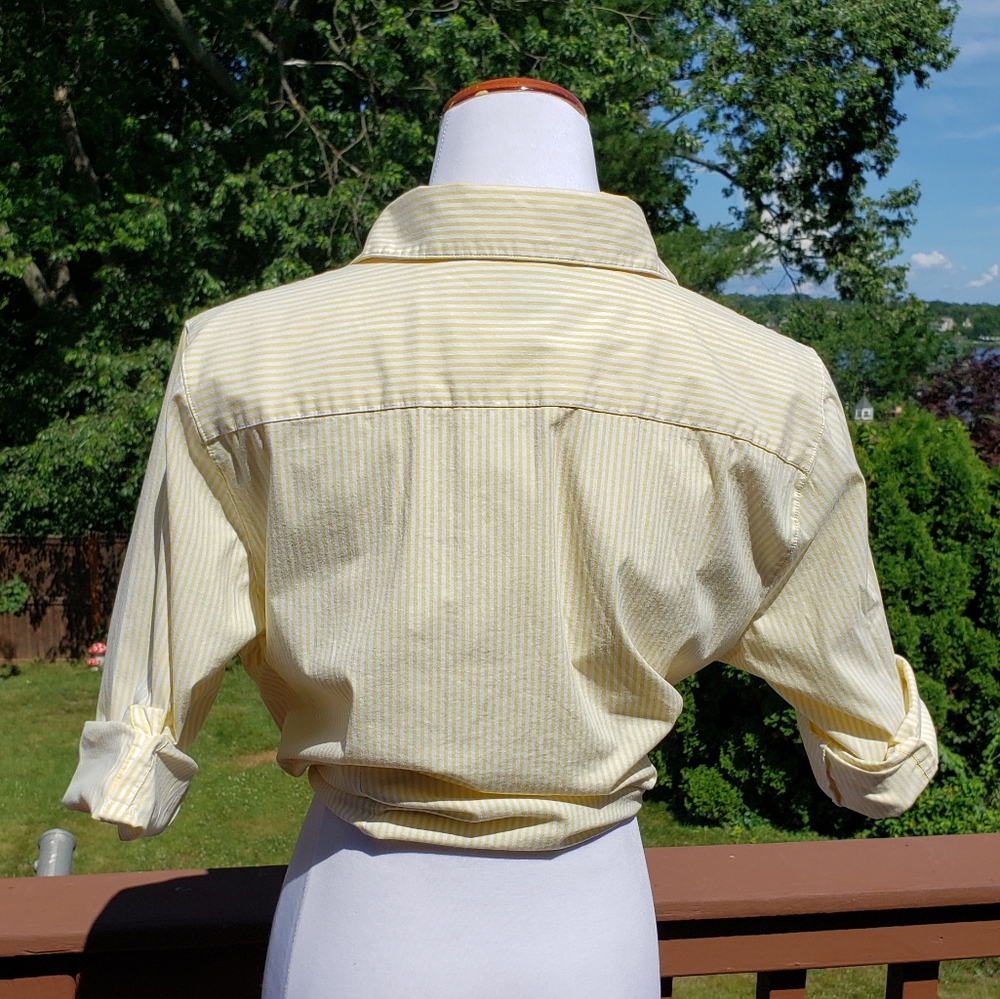 xx LORD AND TAYLOR Yellow Striped Top Sz XL EUC - Picture 6 of 13